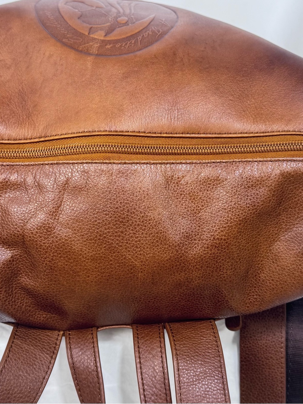 Marsha de Arriaga Brown Leather Grand National Morgan Horse Show Backpack - Picture 7 of 16